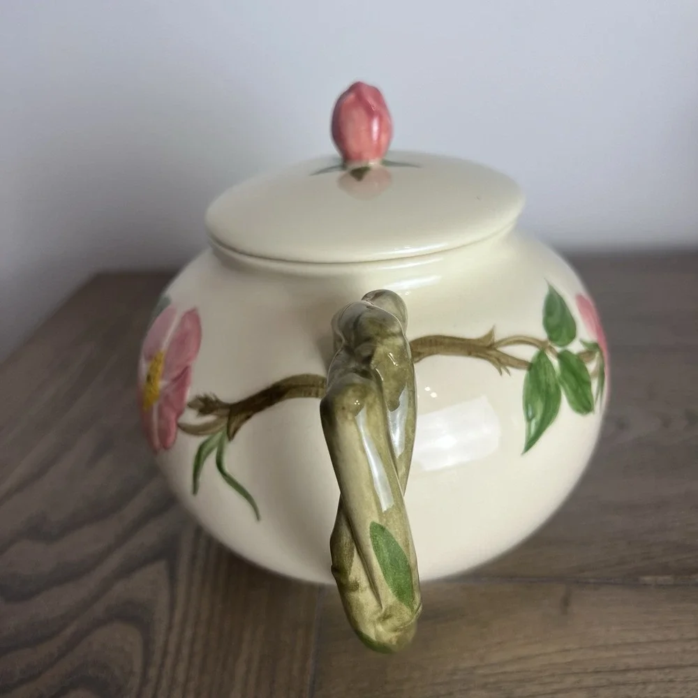 VTG 1940-47 Franciscan Desert Rose Teapot with Lid California USA Signed 4 Cup